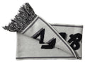 Dolce & Gabbana Gray Cashmere Knitted Wrap Shawl Fringe Men's Scarf
