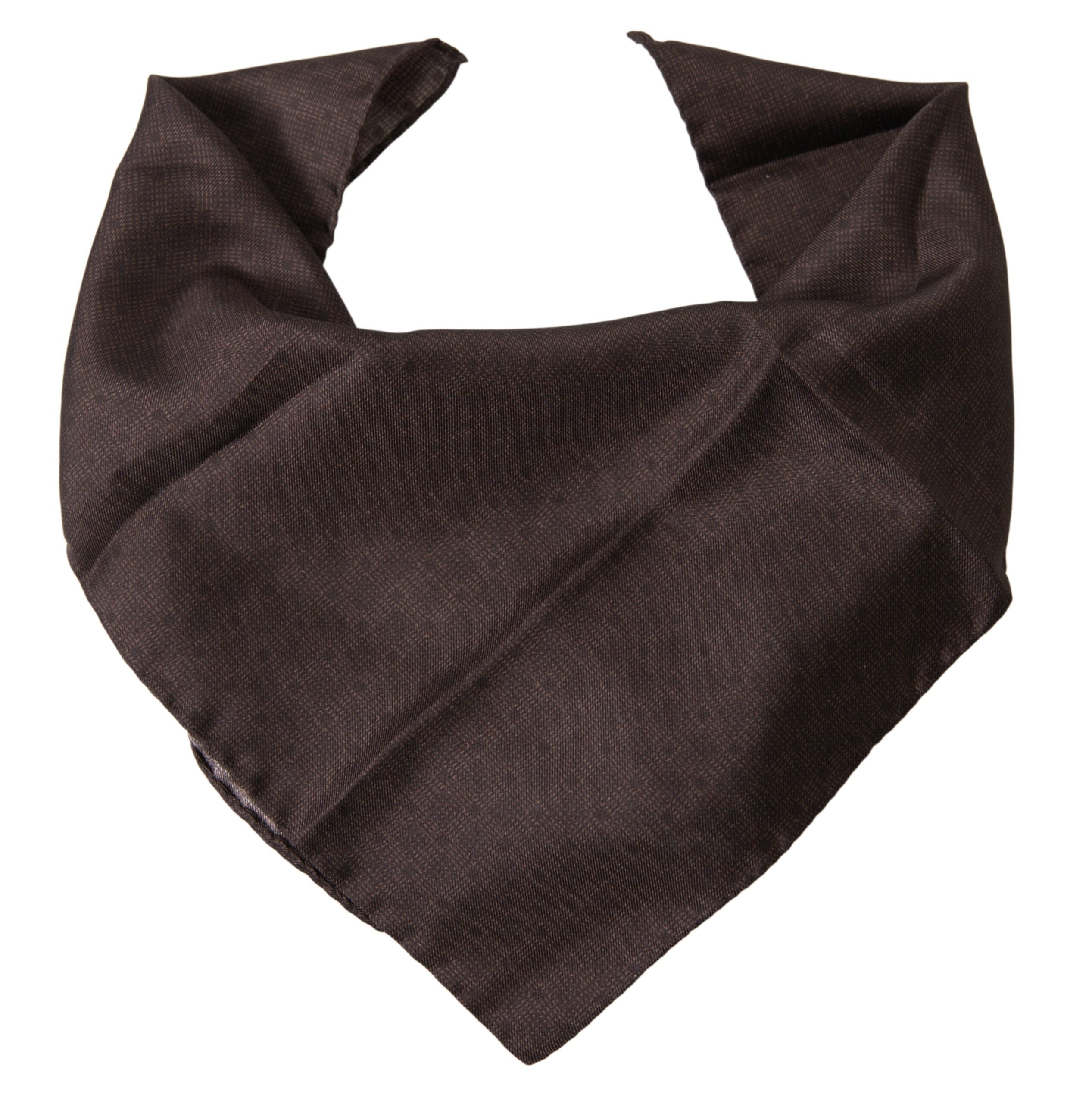 Dolce & Gabbana Brown Patterned Silk Square Handkerchief Men's Scarf