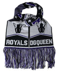 Dolce & Gabbana Multicolor Wool DG Queen Wrap Fringe Women's Scarf