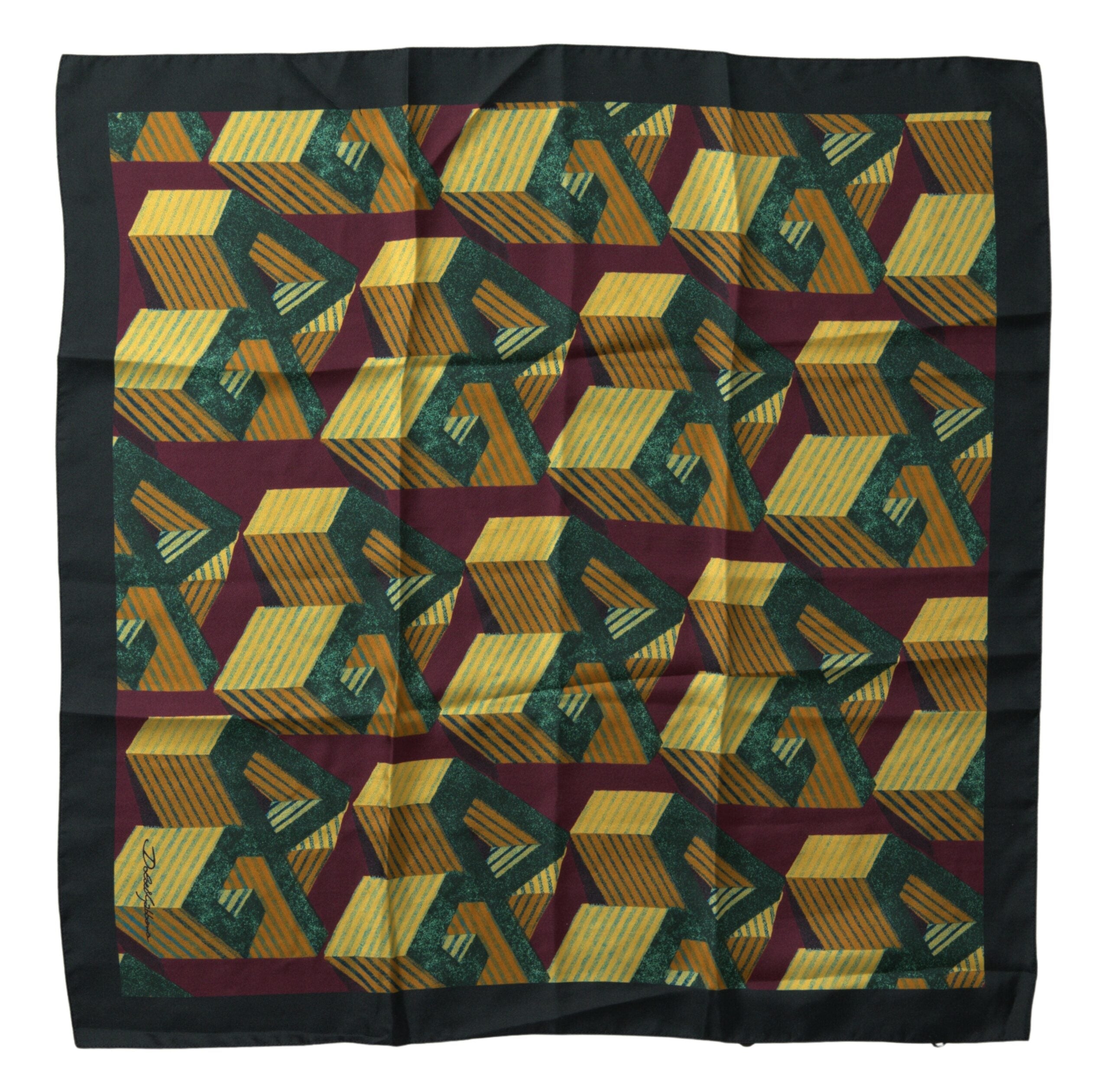 Dolce & Gabbana Multicolor Printed Square Handkerchief Men's Scarf