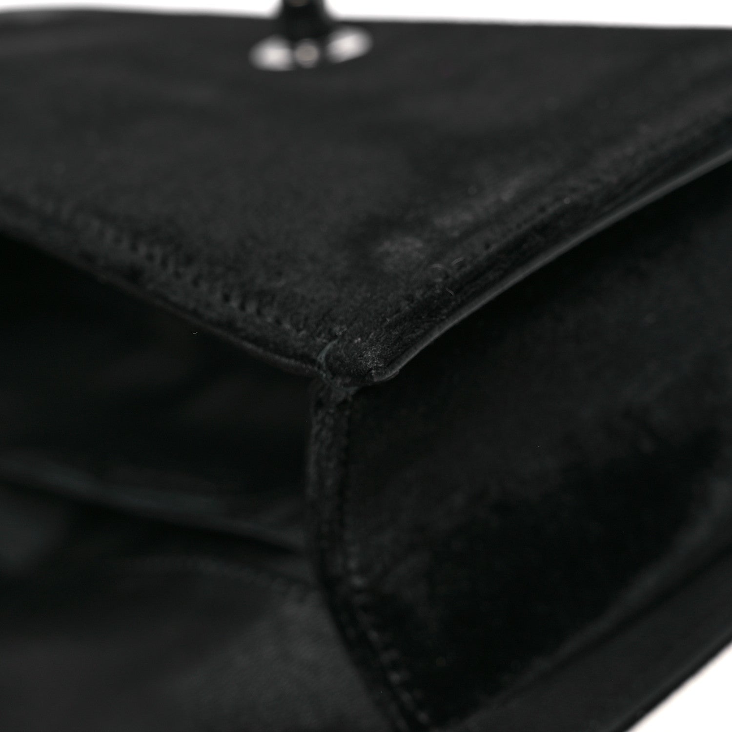 Velvet Quilted Small Boy Flap Black