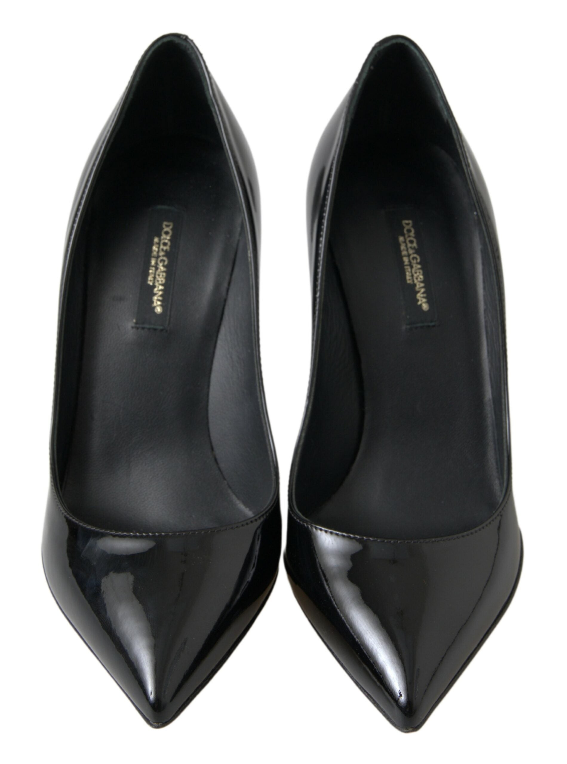 Dolce & Gabbana Black Patent Leather High Heels Pumps Women's Shoes