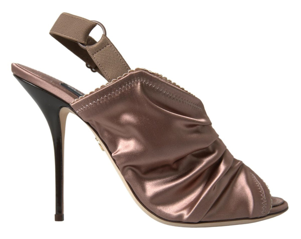 Dolce & Gabbana Light brown Slingback Corset Style Fastening stiletto Women's heels