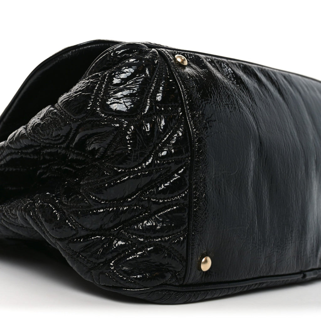 Vinyl Rodeo Accordion Flap Bag Black