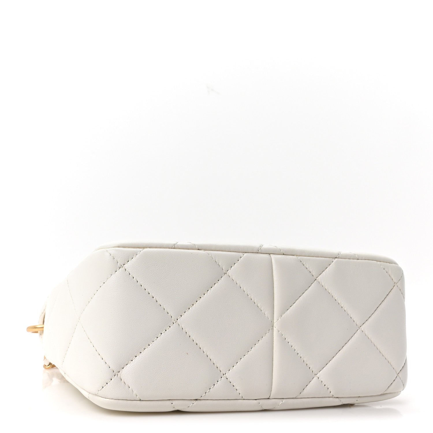 Lambskin Quilted Mini Pearl Crush Hobo White