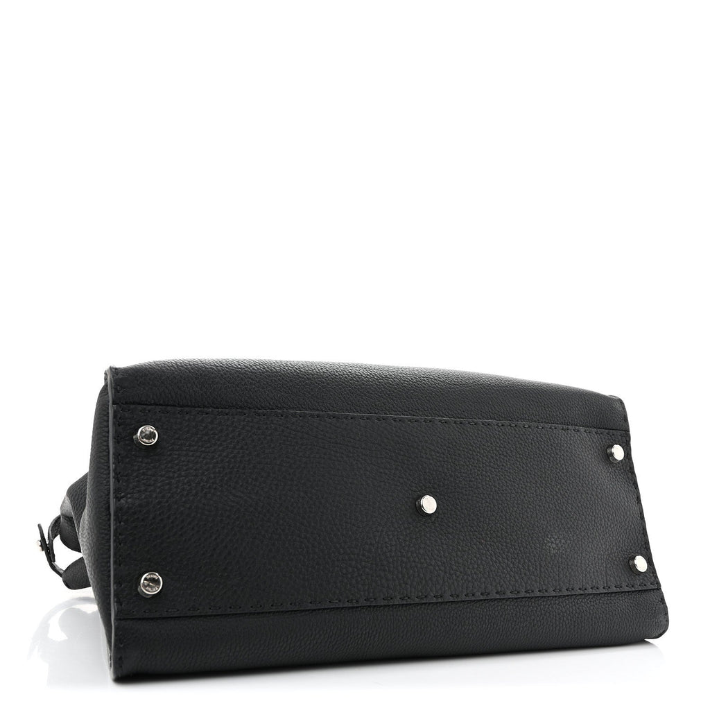 Cuoio Romano Selleria Bi-Color Large Peekaboo Iconic Satchel Black Mou