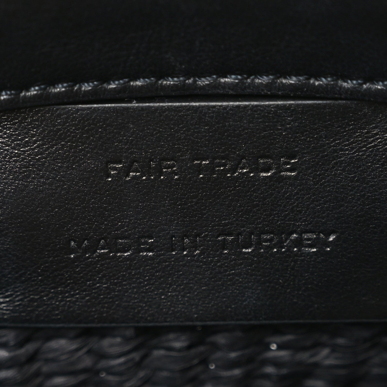 X MIFUKO Raffia Calfskin Mini Chain Basket Black