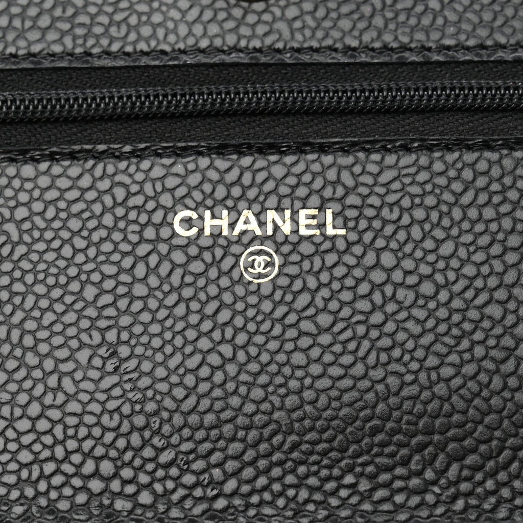 Caviar Quilted Wallet On Chain WOC Black