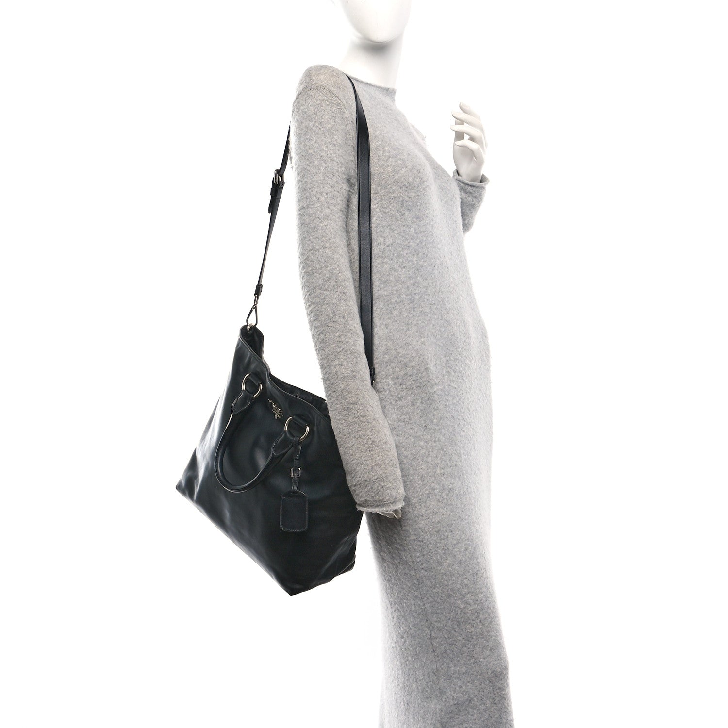 Soft Calf Shopping Tote Black