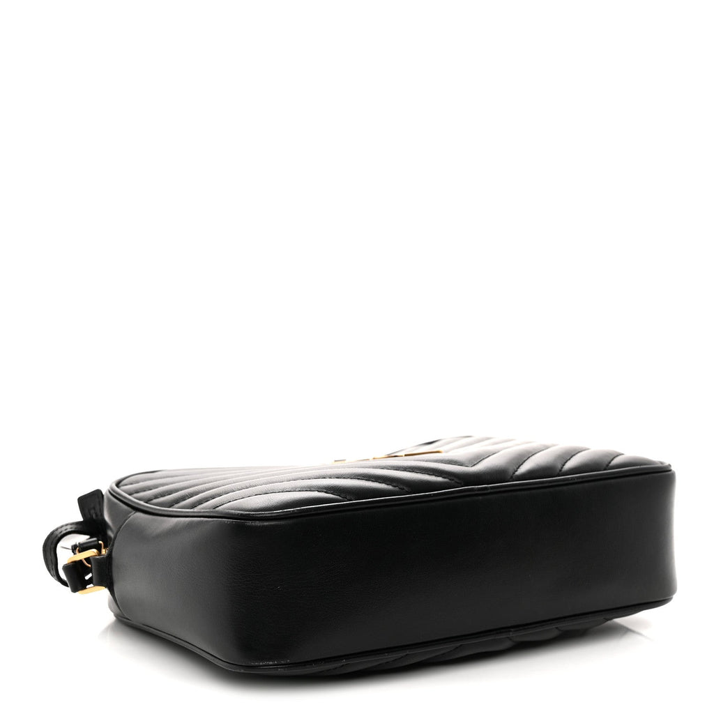 Calfskin Matelasse Monogram Lou Camera Bag Black