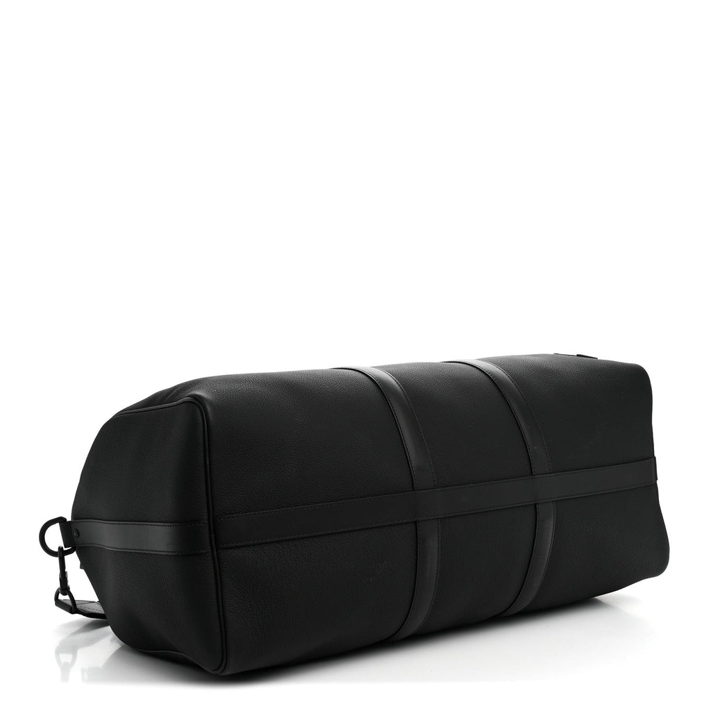 Grained Calfskin Aerogram Keepall Bandouliere 50 Black