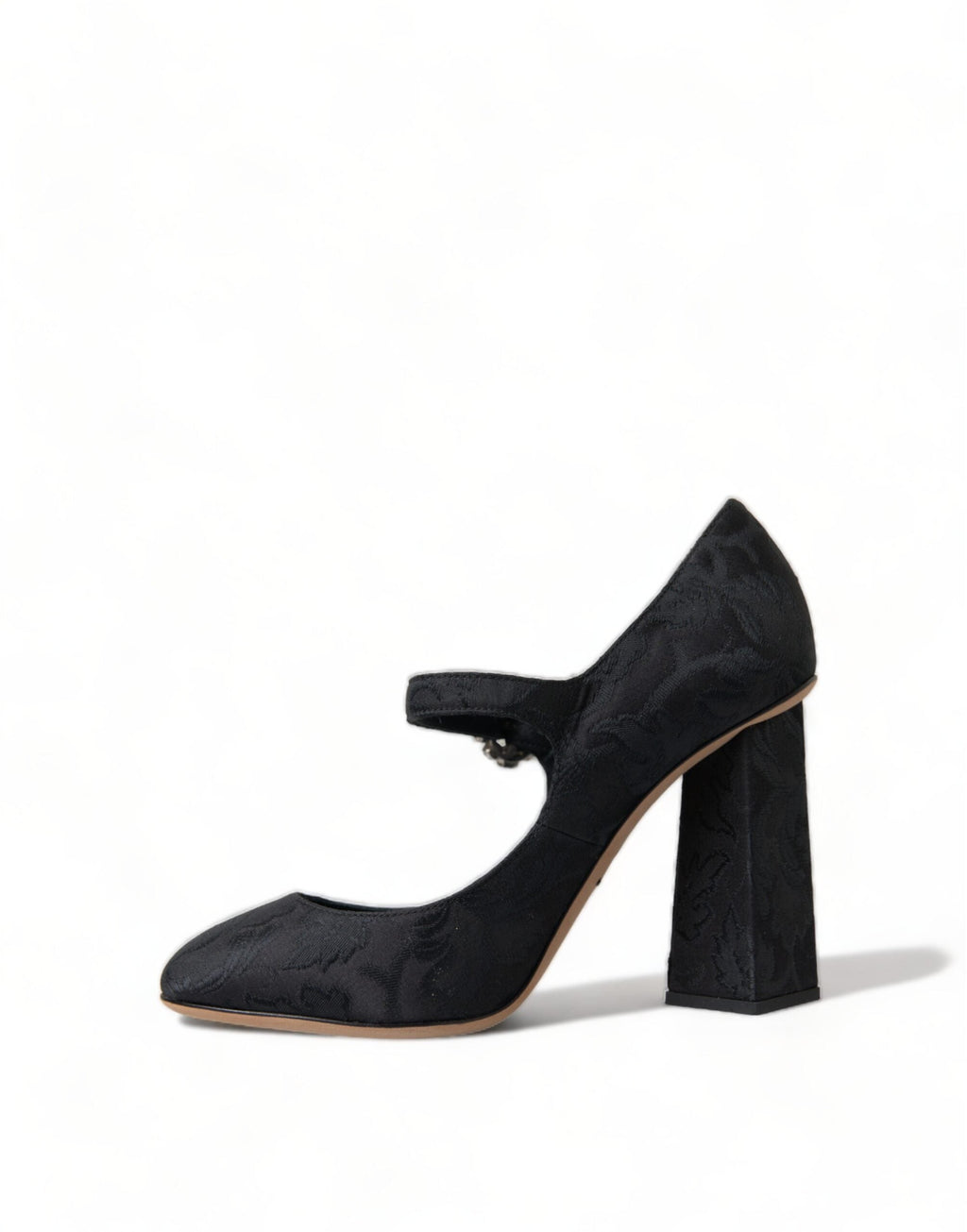 Dolce & Gabbana Black Brocade Mary Janes Heels Pumps Women's Shoes