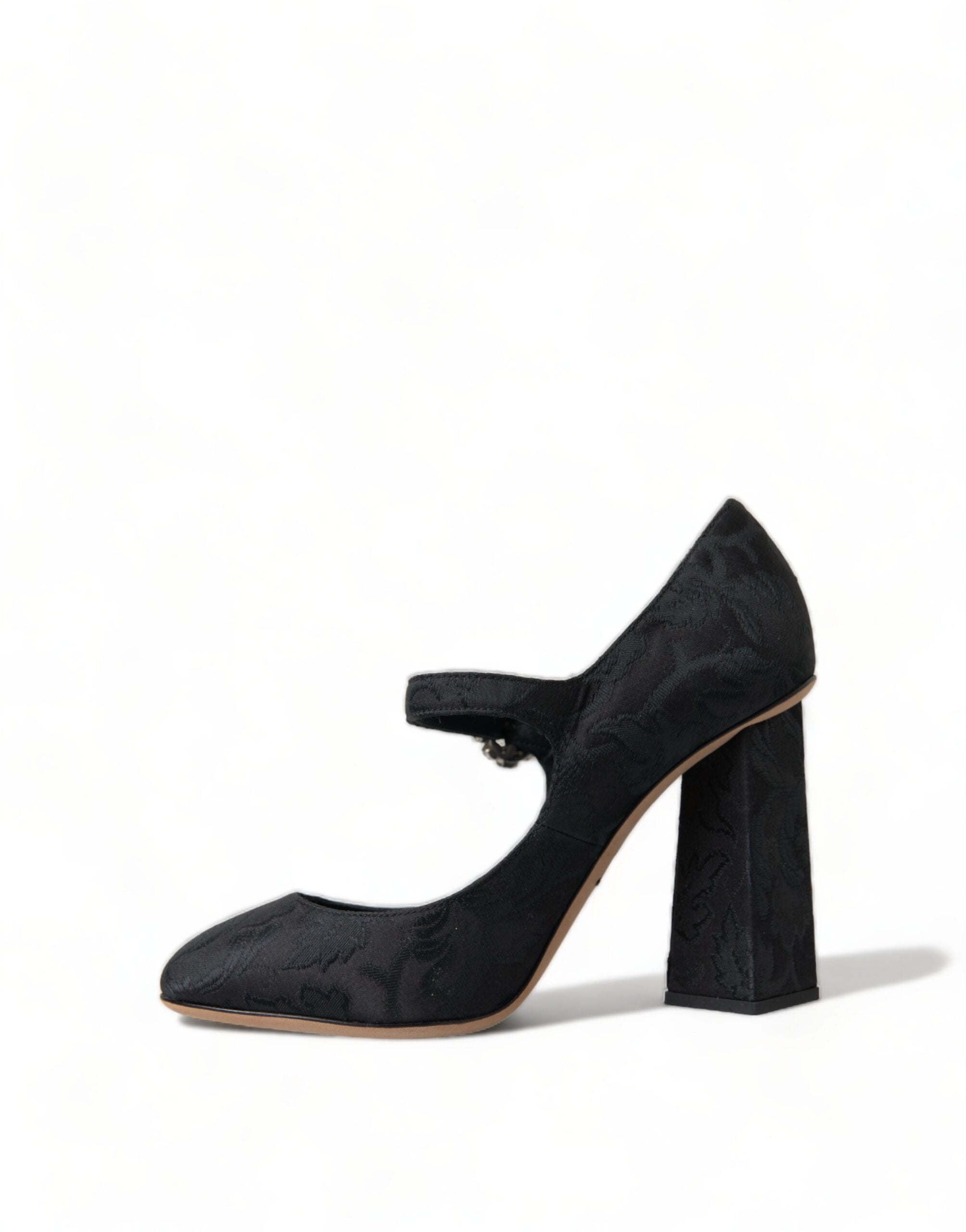 Dolce & Gabbana Black Brocade Mary Janes Heels Pumps Women's Shoes