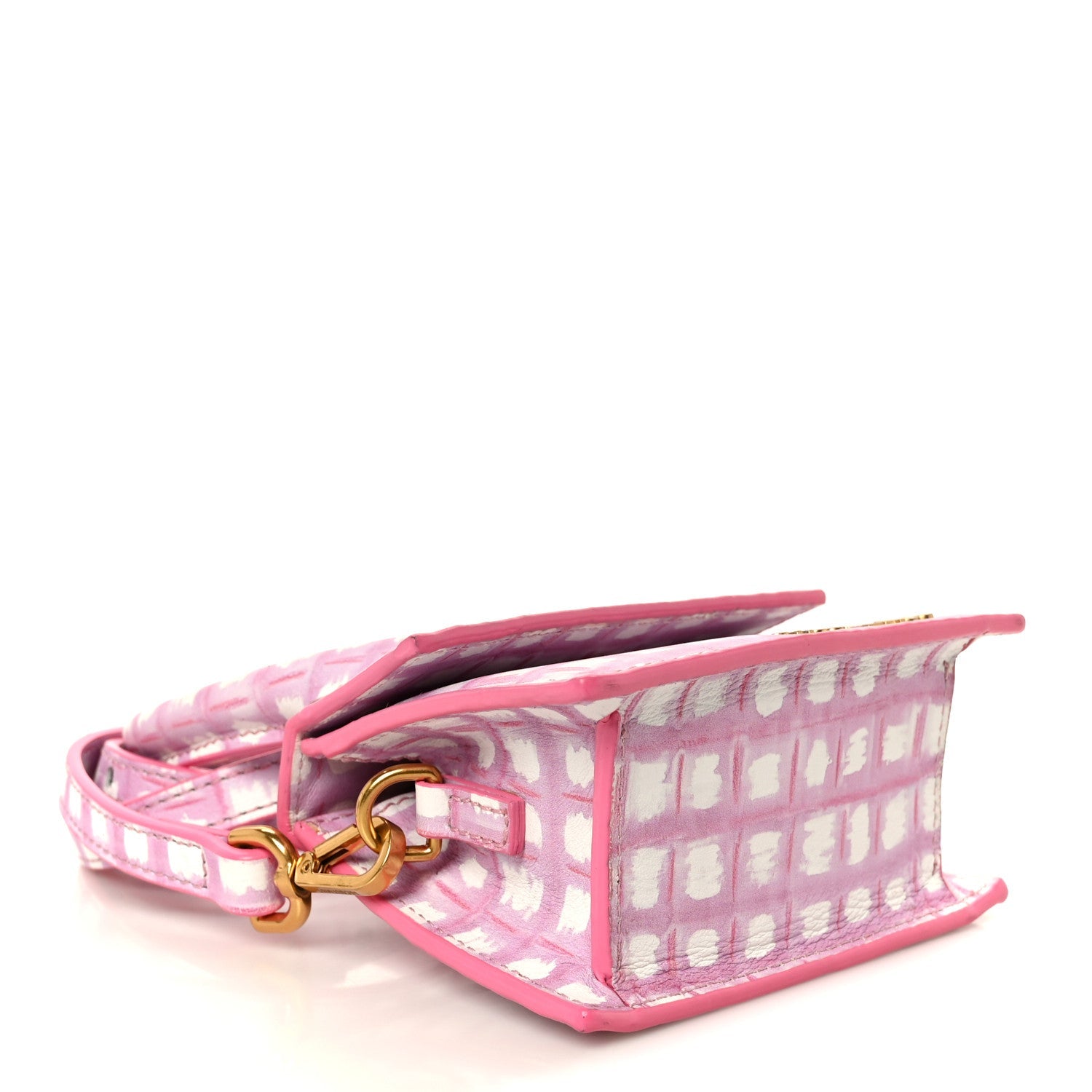 Smooth Calfskin Check Printed Le Chiquito Pink White