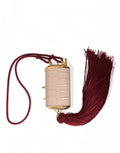 Dolce & Gabbana Pink Exotic Leather Mini Mirror Tassel Makeup Women's Bag