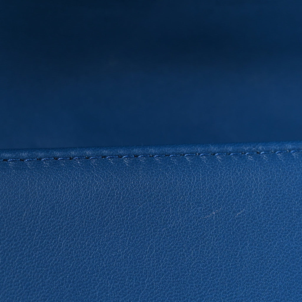 Lambskin Chevron Quilted Medium Boy Flap Blue