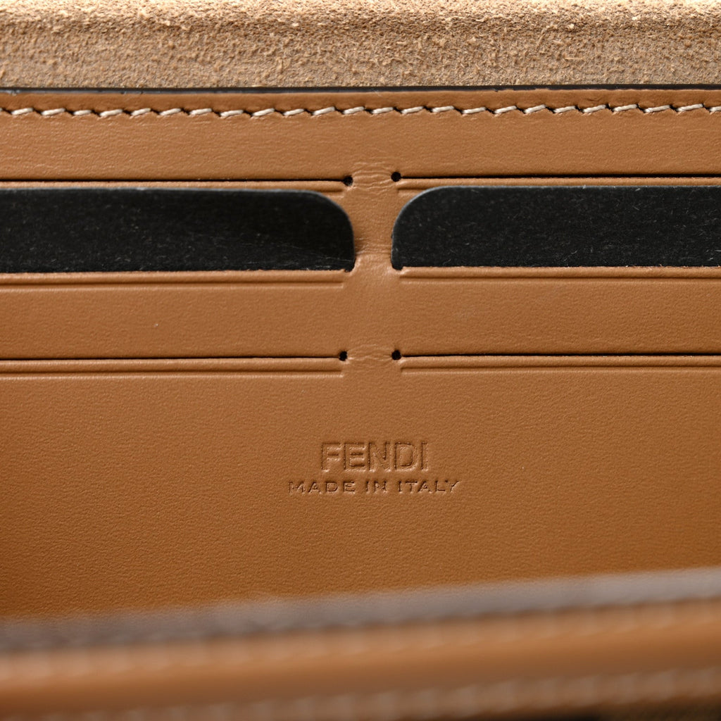 Recycled Fabric Jacquard Vitello King FF 1974 Baguette Soft Trunk Tobacco Moro Sand