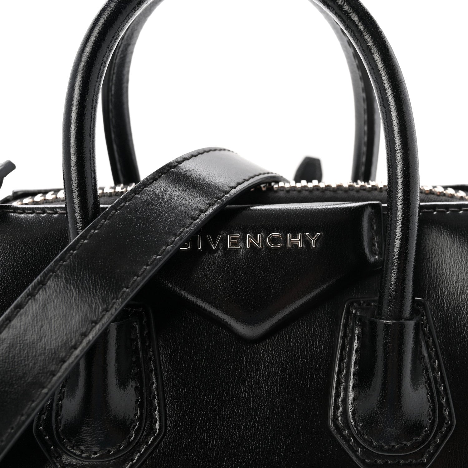 Shiny Lord Calfskin Mini Antigona Black
