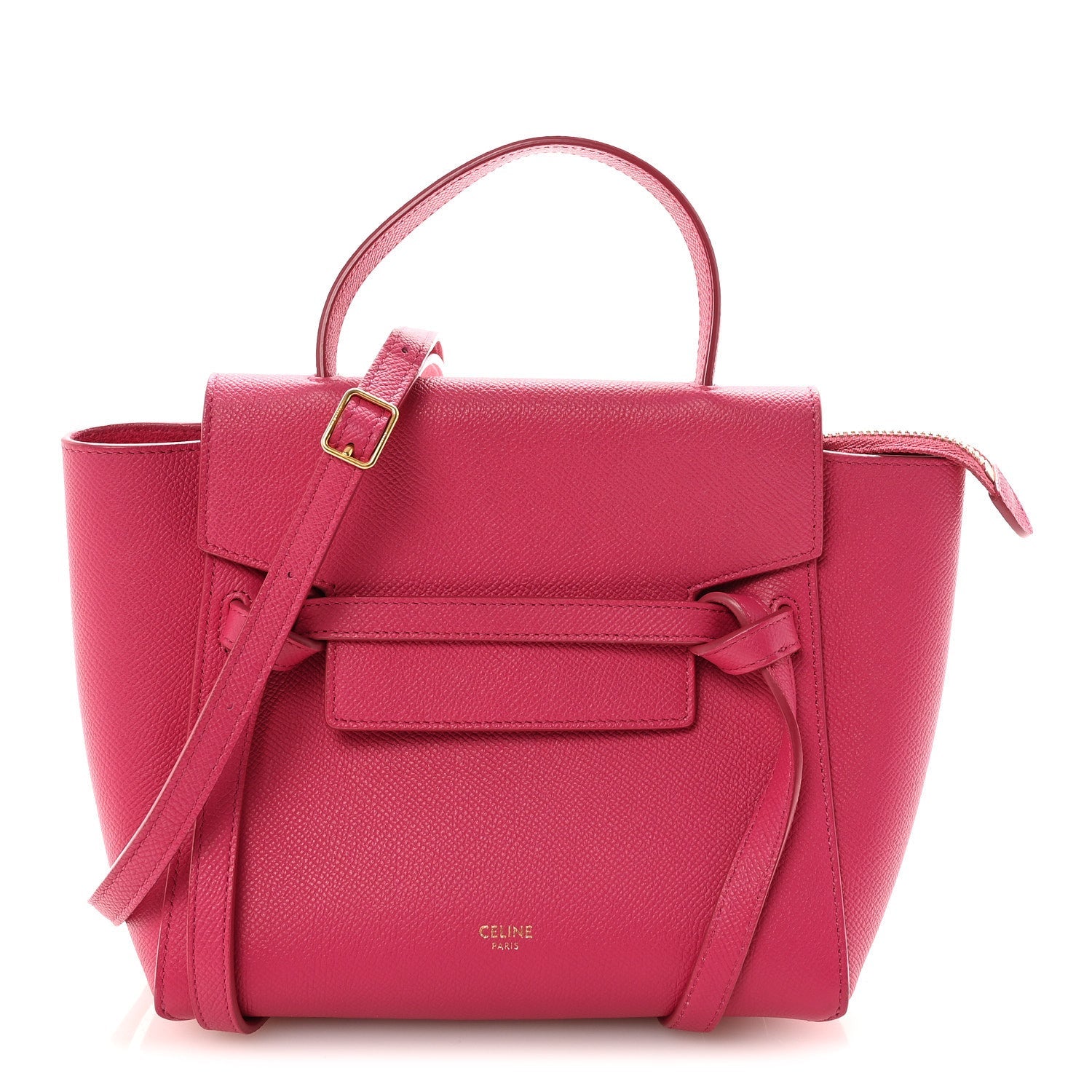 Grained Calfskin Nano Belt Bag Raspberry