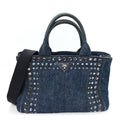 Canapa Denim Crystal Studded Tote Blue