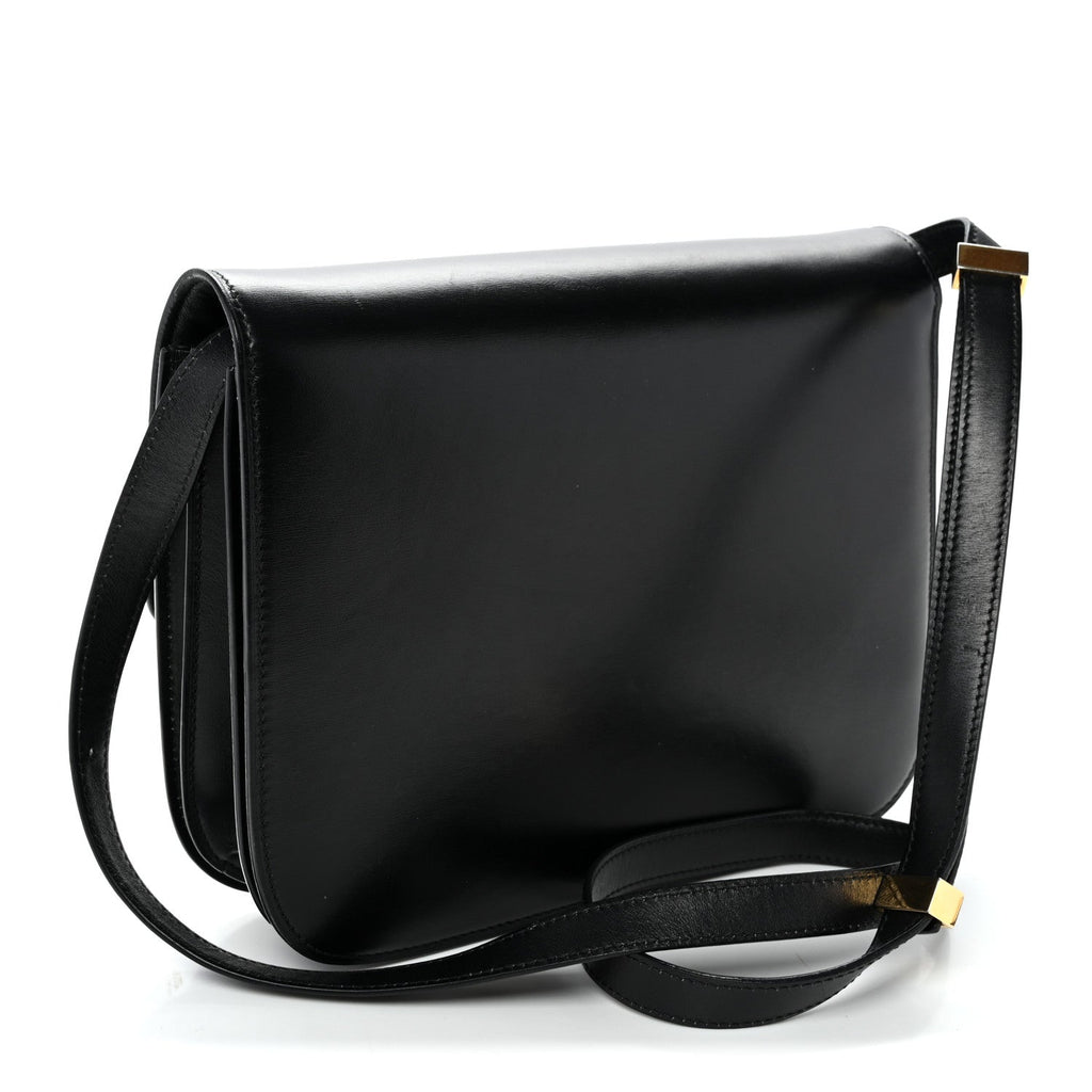 Box Calfskin Medium Classic Box Flap Bag Black