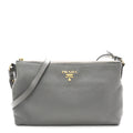 Vitello Phenix Zippered Shoulder Bag Marmo
