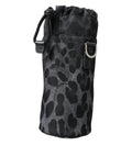 Dolce & Gabbana Black Leopard Round Slim Tote Bottle Cage Men's Bag