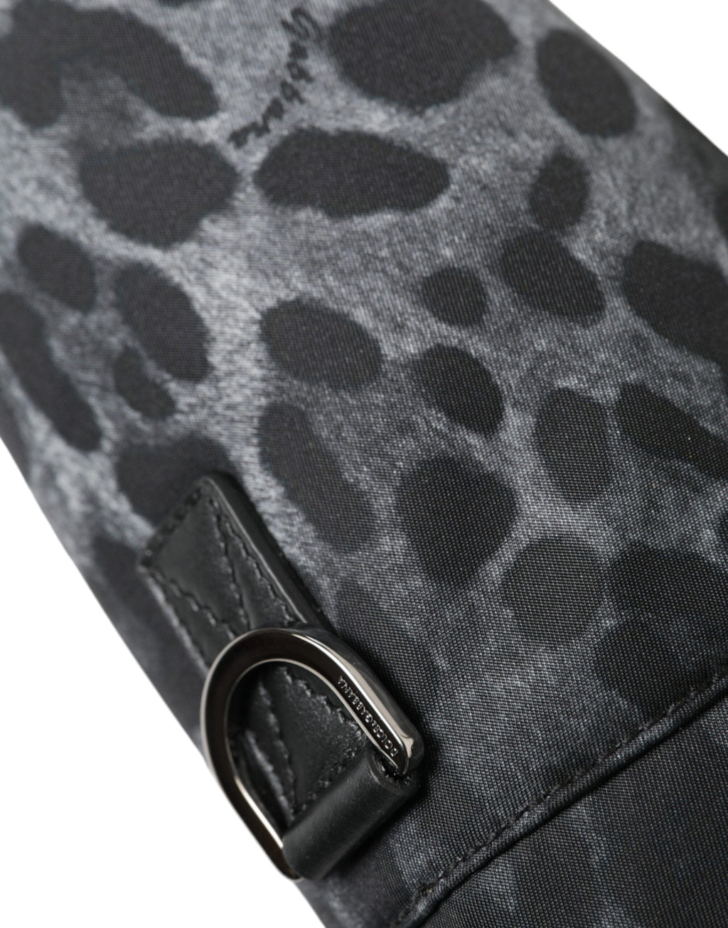 Dolce & Gabbana Black Leopard Round Slim Tote Bottle Cage Men's Bag