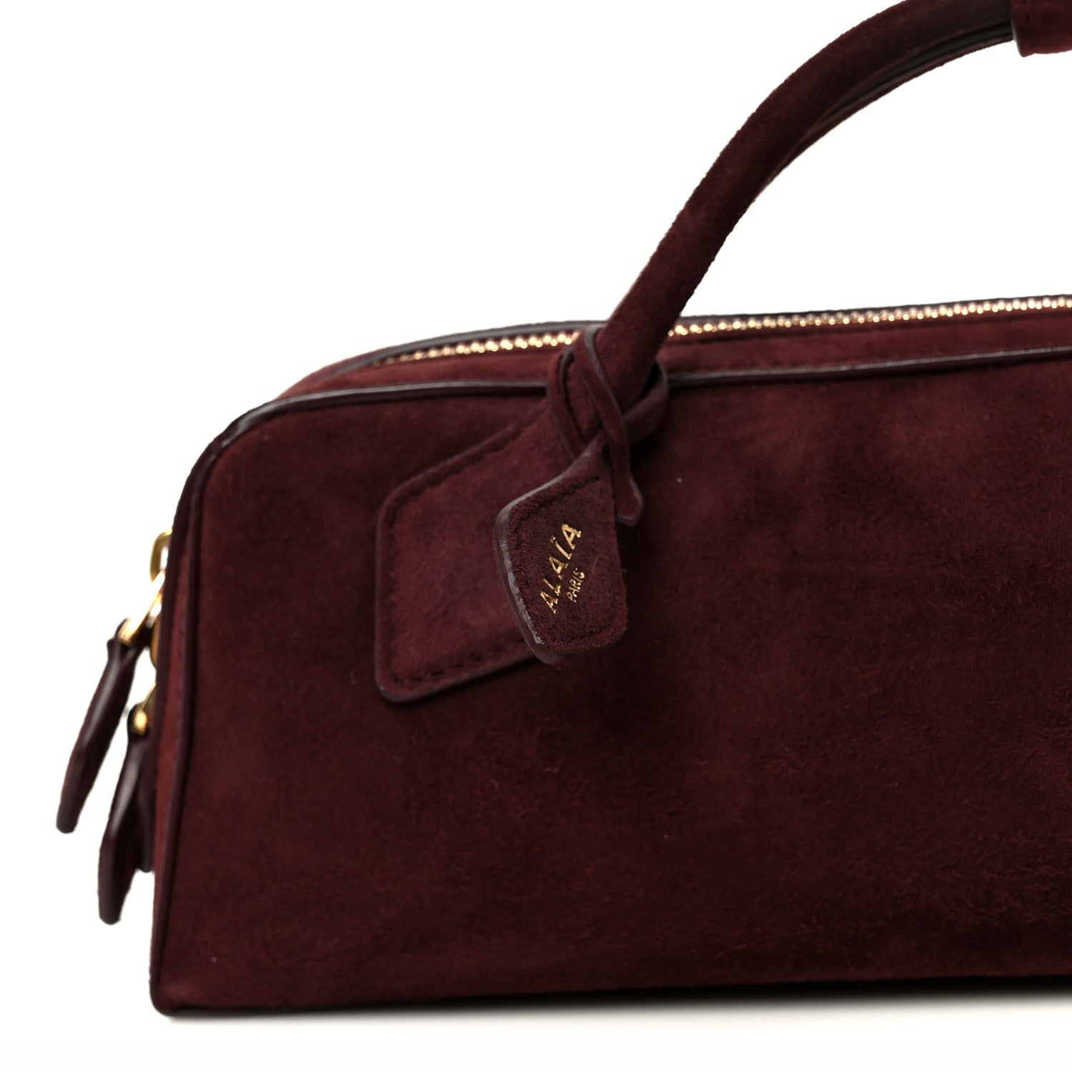 Suede Goatskin Teckel Clutch Rouge Grenat