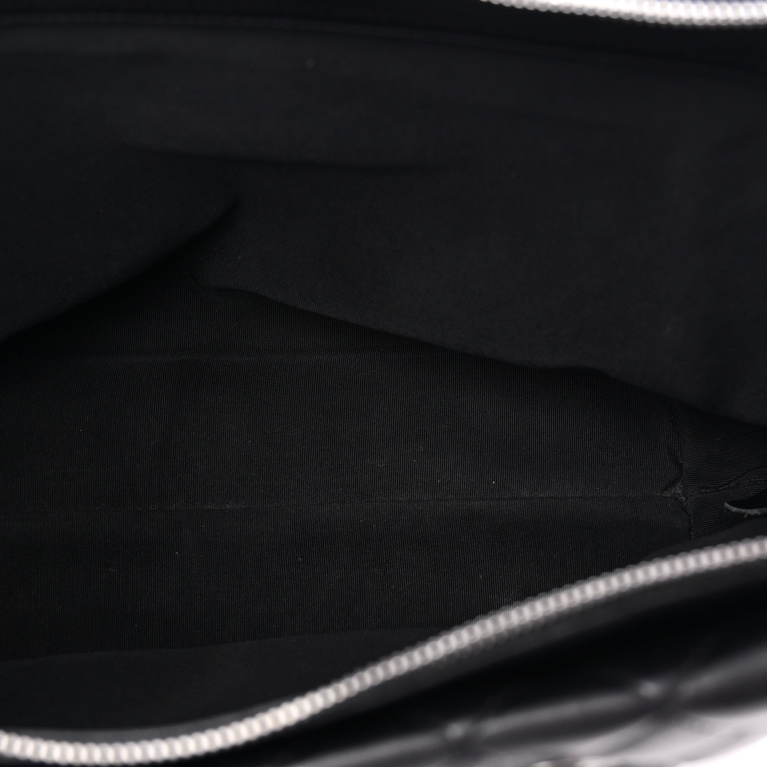 Lambskin Quilted Shopping Tote Black