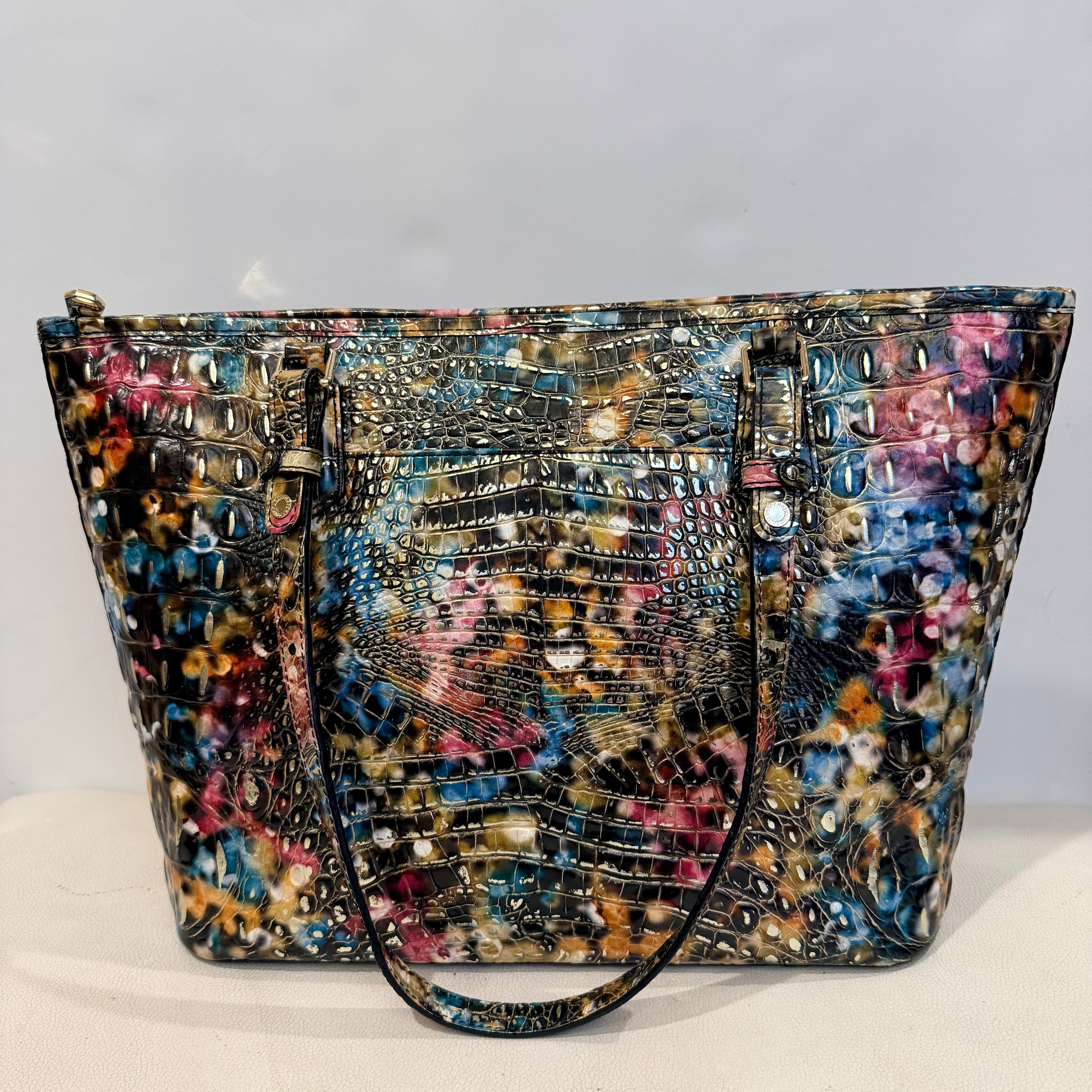 BRAHMIN Medium Asher Tote Retrograde Metallic Leather Shoulder Bag NWOT