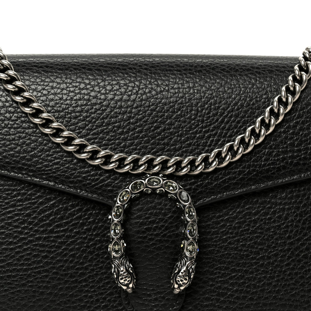 Calfskin Mini Dionysus Chain Wallet Black