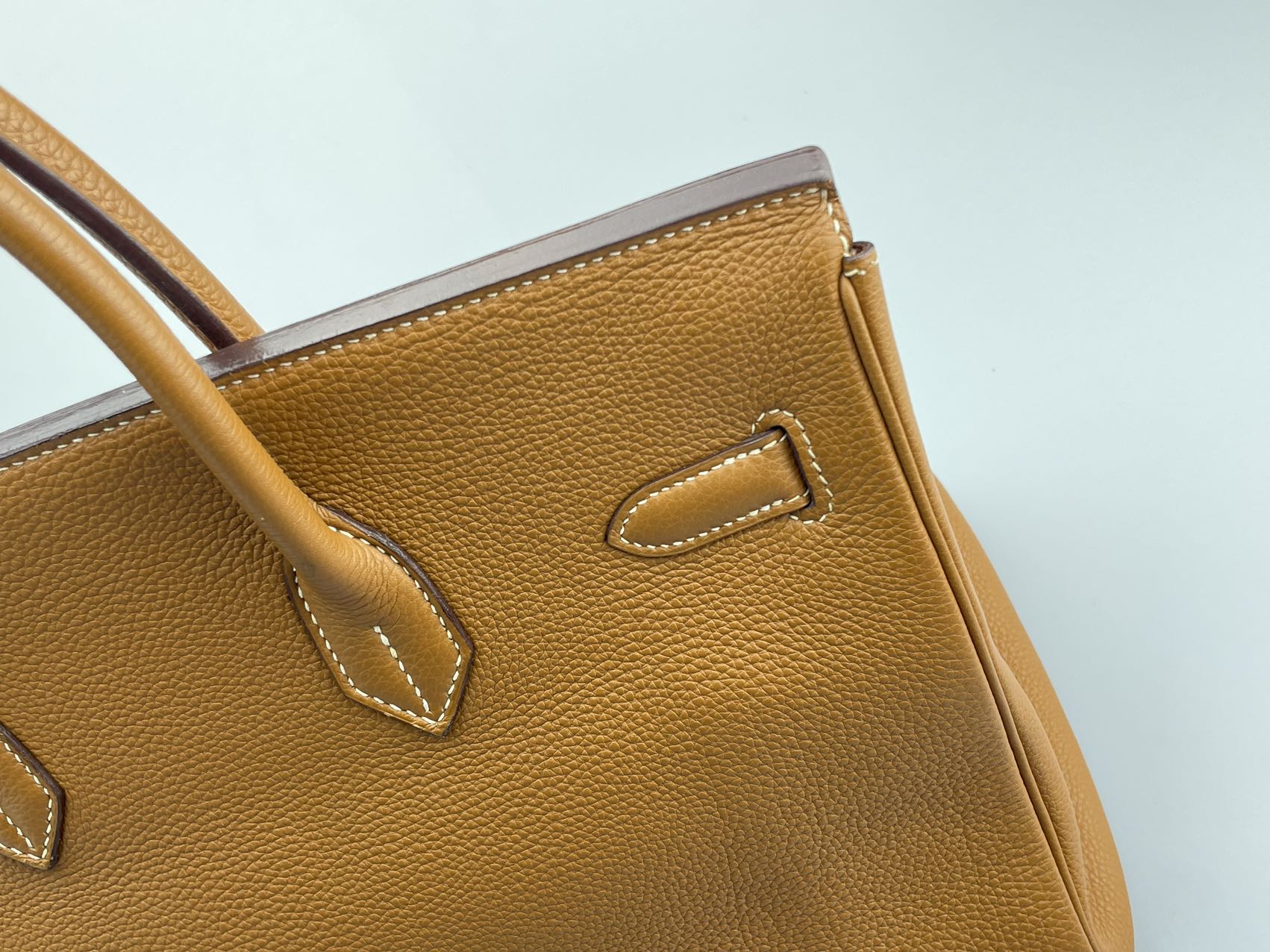 Hermes   Birkin 35 in gold vintage Togo leather