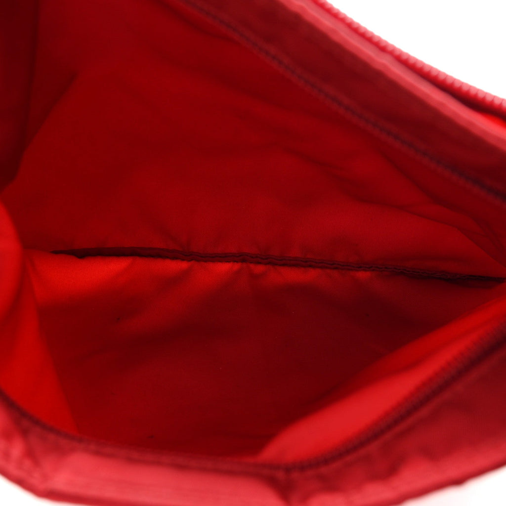 Nylon Vela Saffiano Flat Messenger Bag Rosso