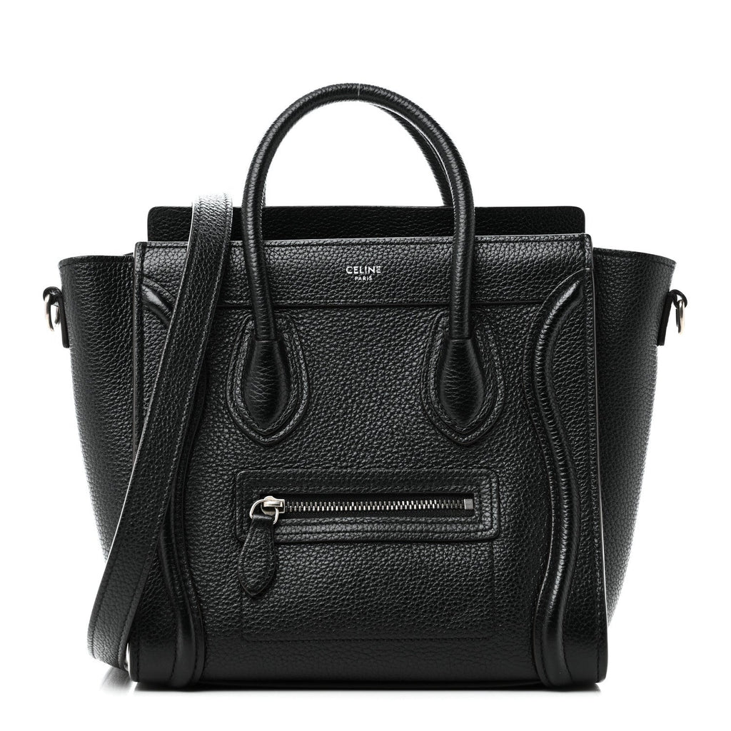 Drummed Calfskin Nano Luggage Black