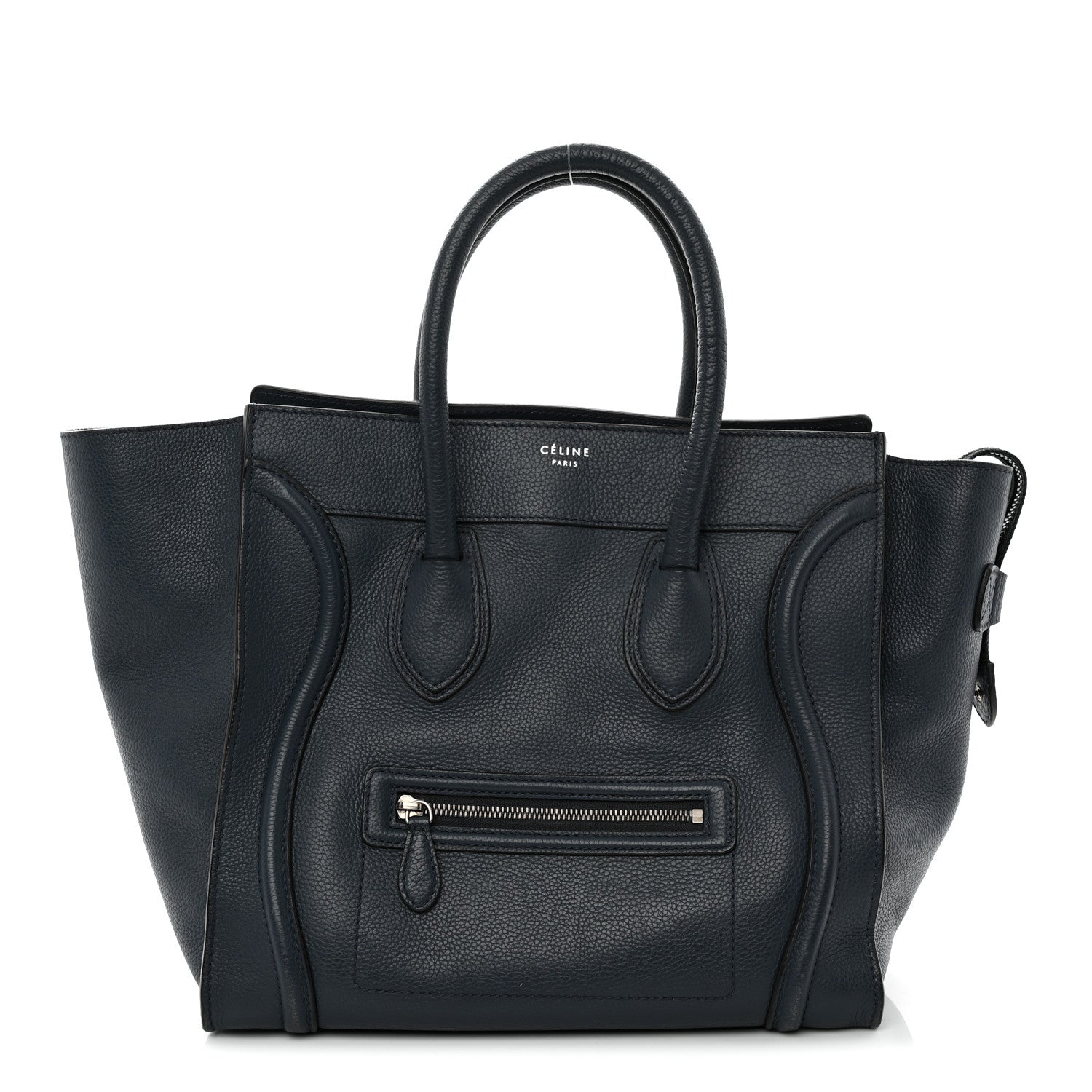 Drummed Calfskin Mini Luggage Slate