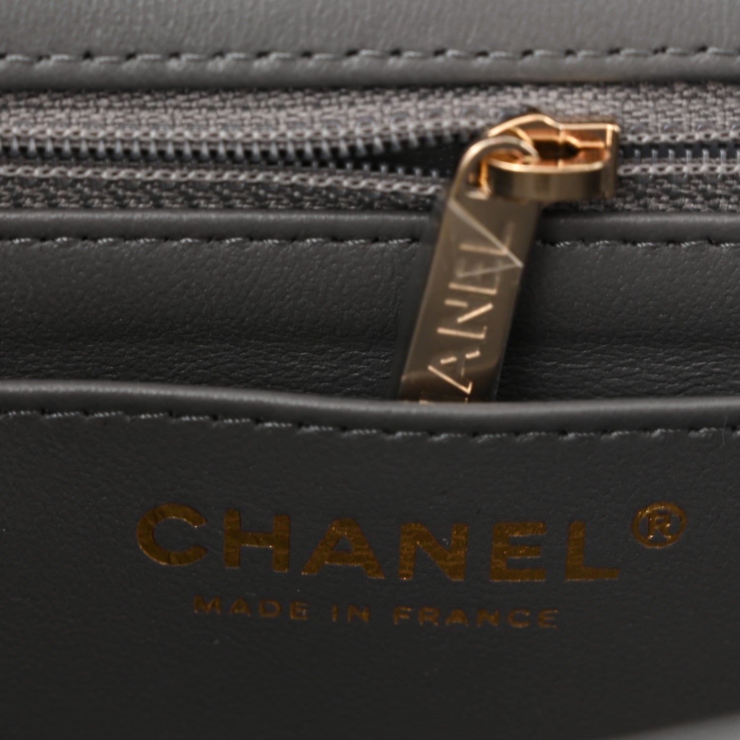 Lambskin Quilted Mini Rectangular Flap Dark Grey