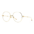 Valentino Eyeglasses Round Full Rim, Light Gold Frame and Clear Demo Lens Lens VLX-136A