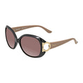 Salvatore Ferragamo Sunglasses Round Full Rim, Black/Tuape Frame and Brown Gradient Lens SF668001