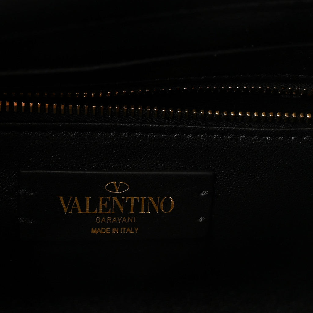 Nappa Large Roman Stud Shoulder Bag Black