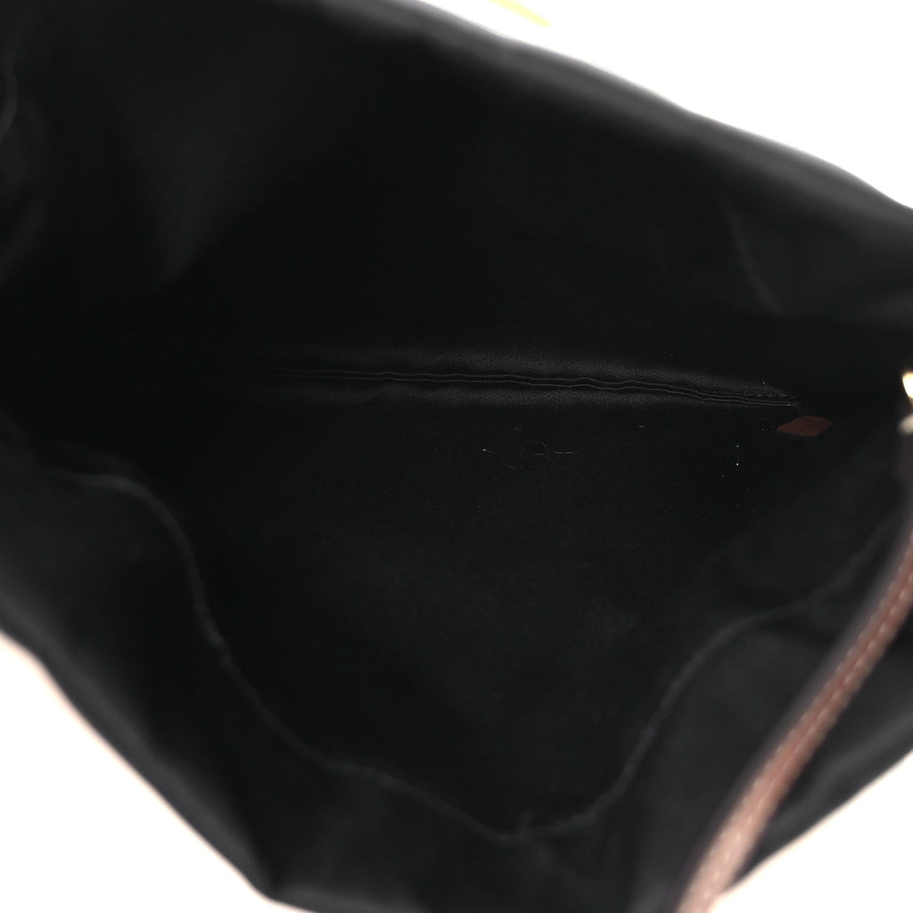 Satin Mythical Alphabet Drawstring Pouch Orange Black White