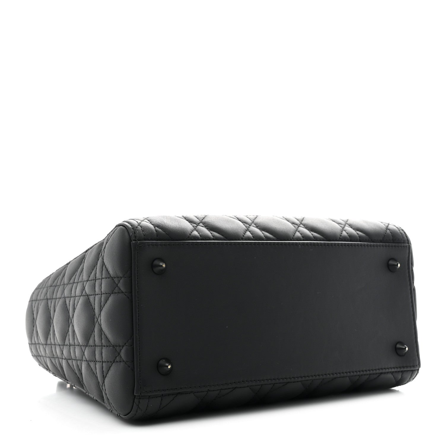 Ultra Matte Calfskin Cannage Medium Lady Dior Black