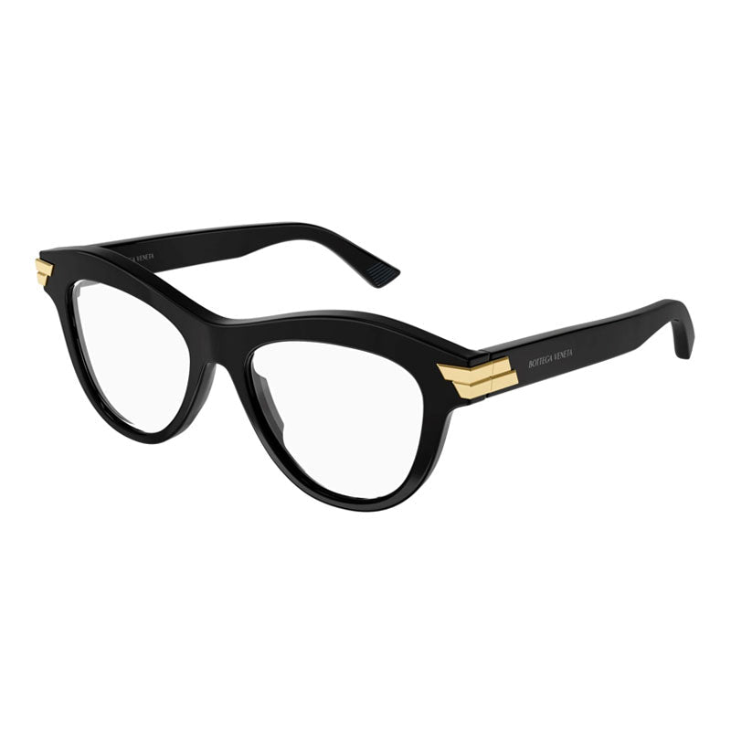 Bottega Veneta Eyeglasses Cat Eye Full Rim, Black Frame and Clear Demo Lenses Lens BV1105O001