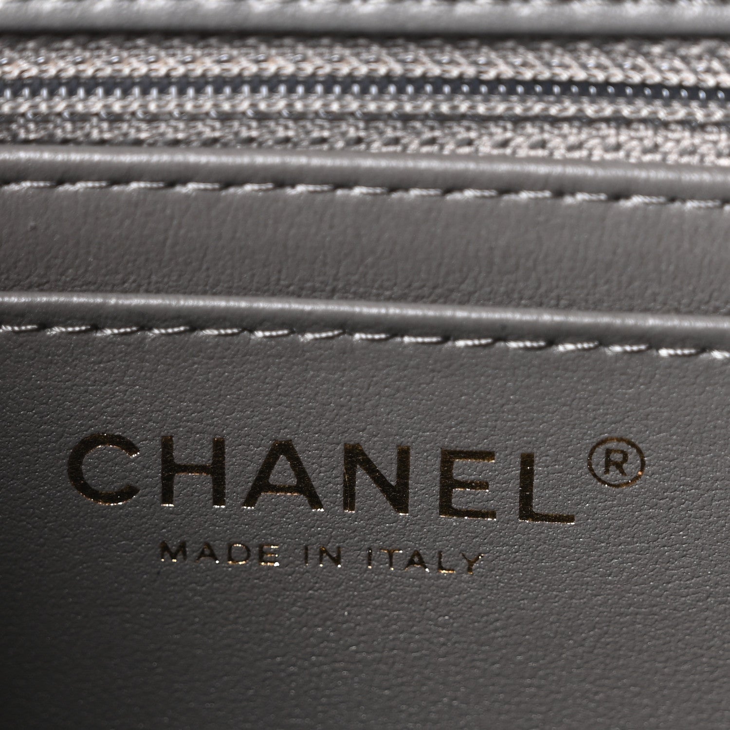 Lambskin Quilted Mini Square Flap Dark Grey