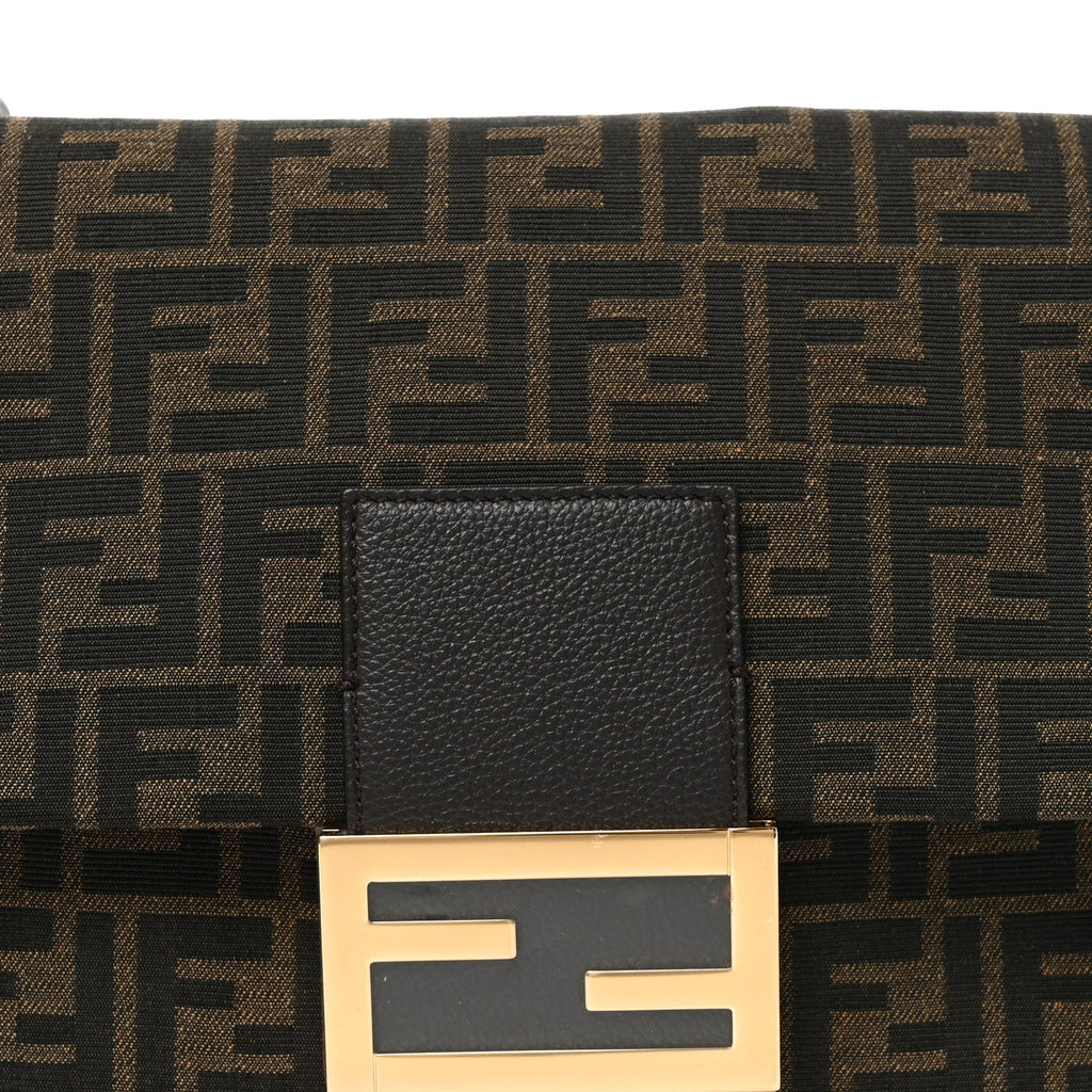 Fabric Jacquard FF 1974 Maxi Baguette Tobacco Moro Black