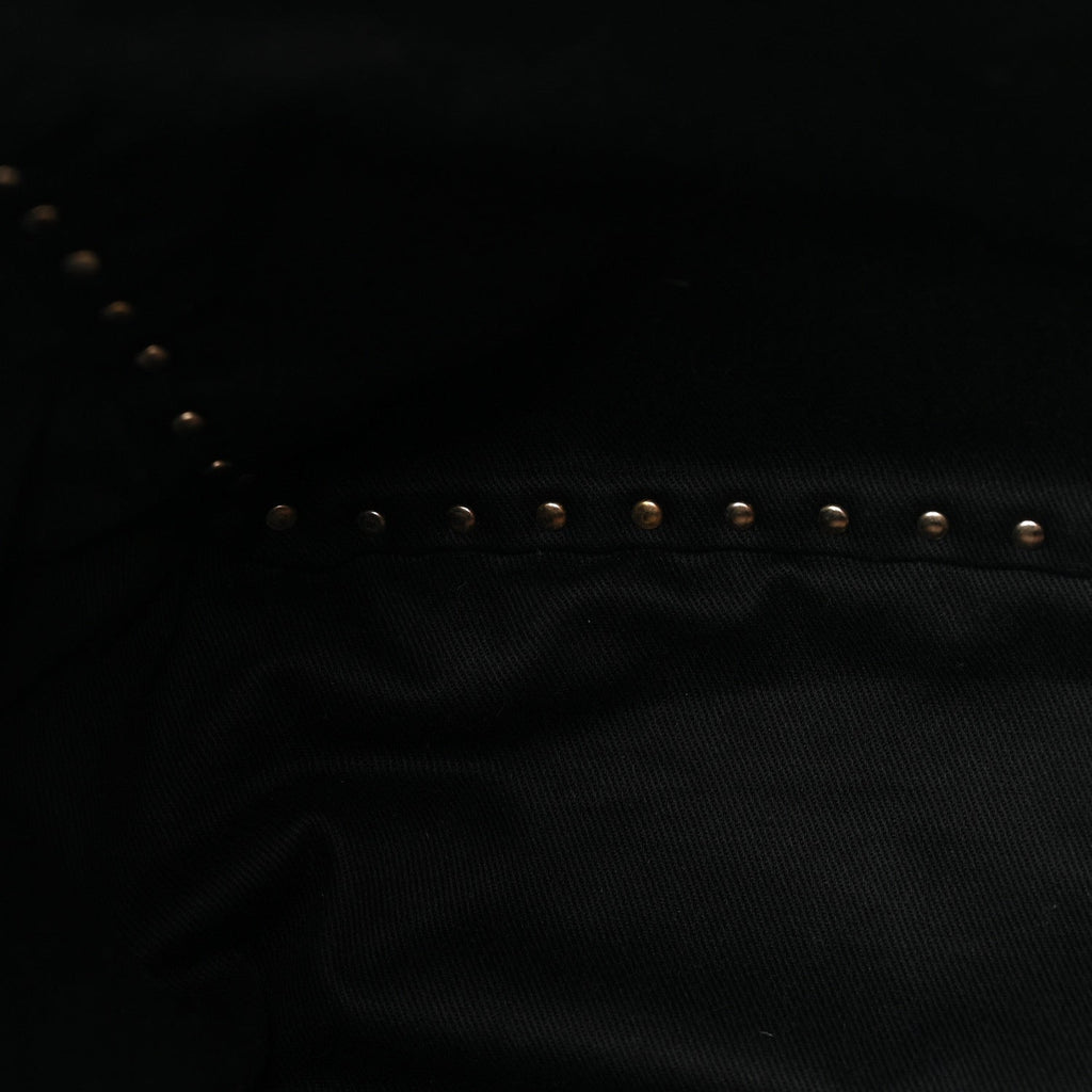 Calf Hair Feather Medium Rockstud Tote Brown