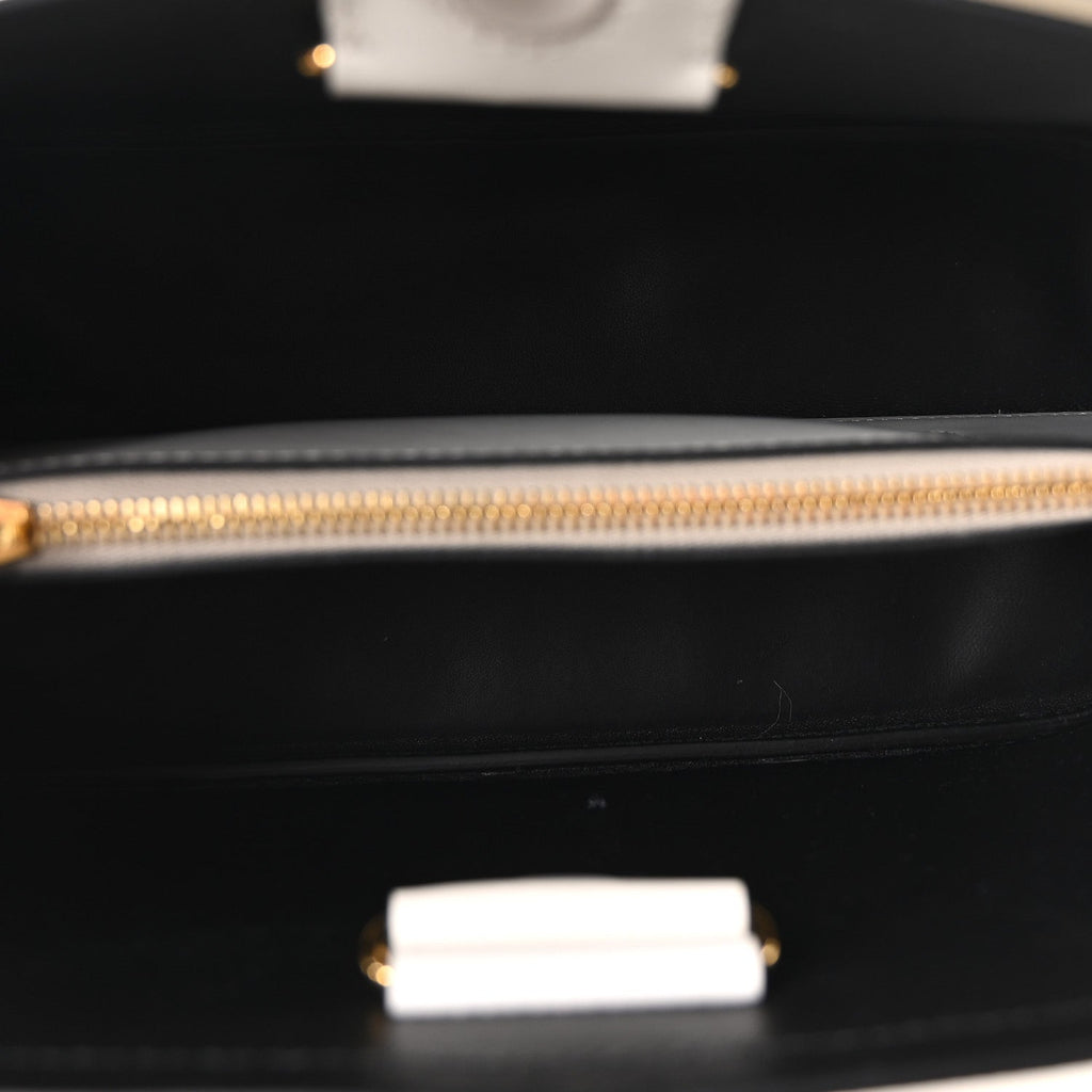 Saffiano Cuir Small Matinee Tote  Bianco Black