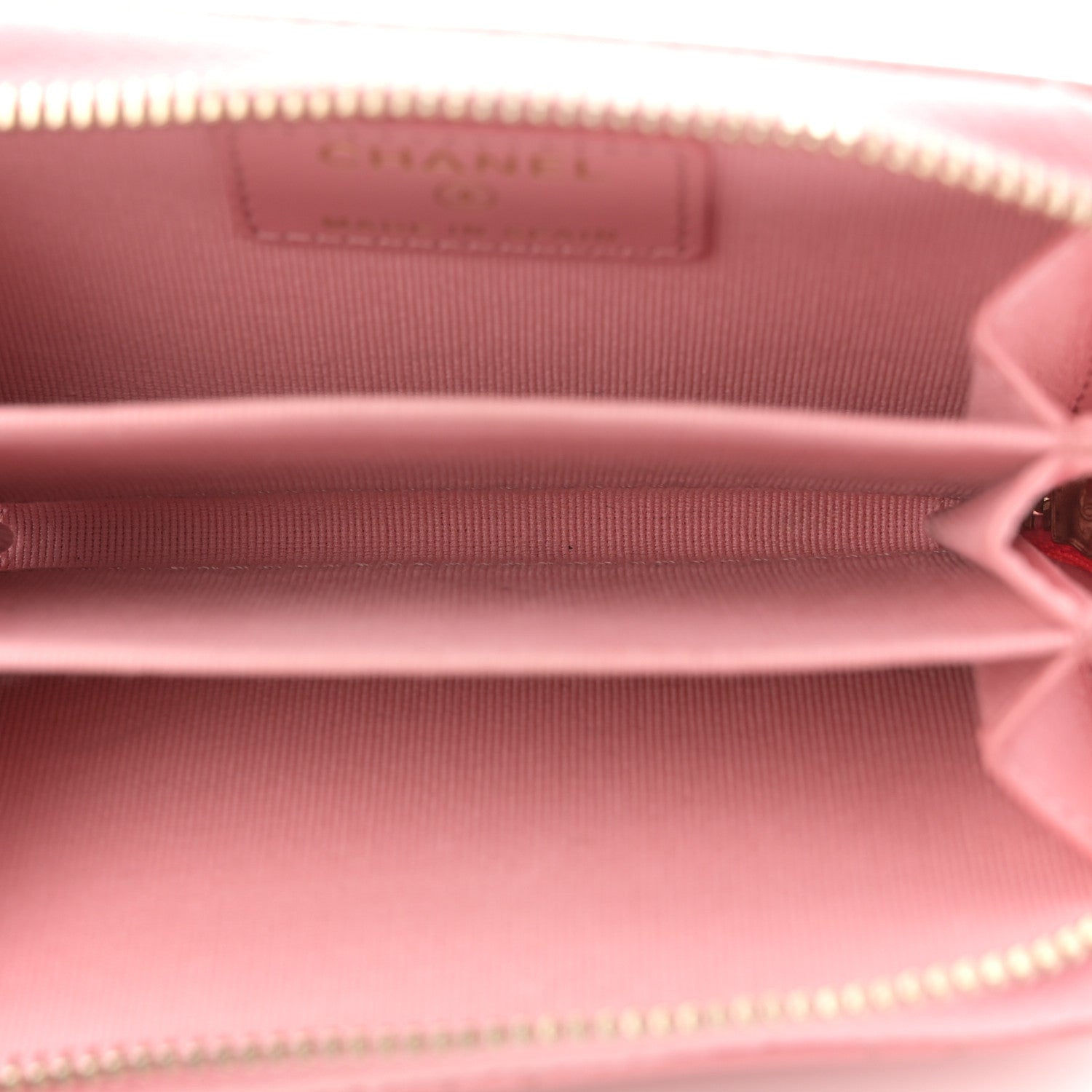 Caviar Quilted Zip Coin Purse Pink