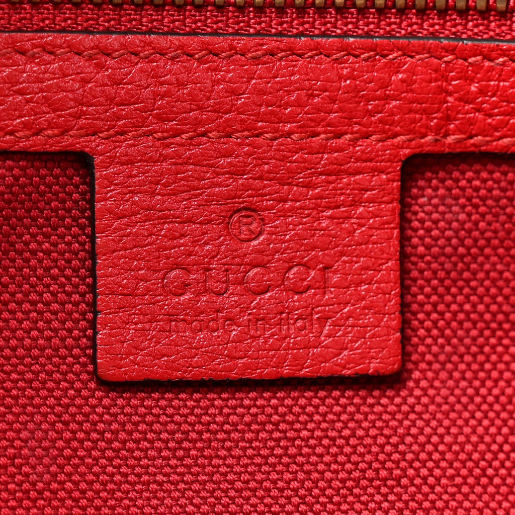 Canvas Calfskin Sylvie Stripe Logo Mens Tote Red White Blue