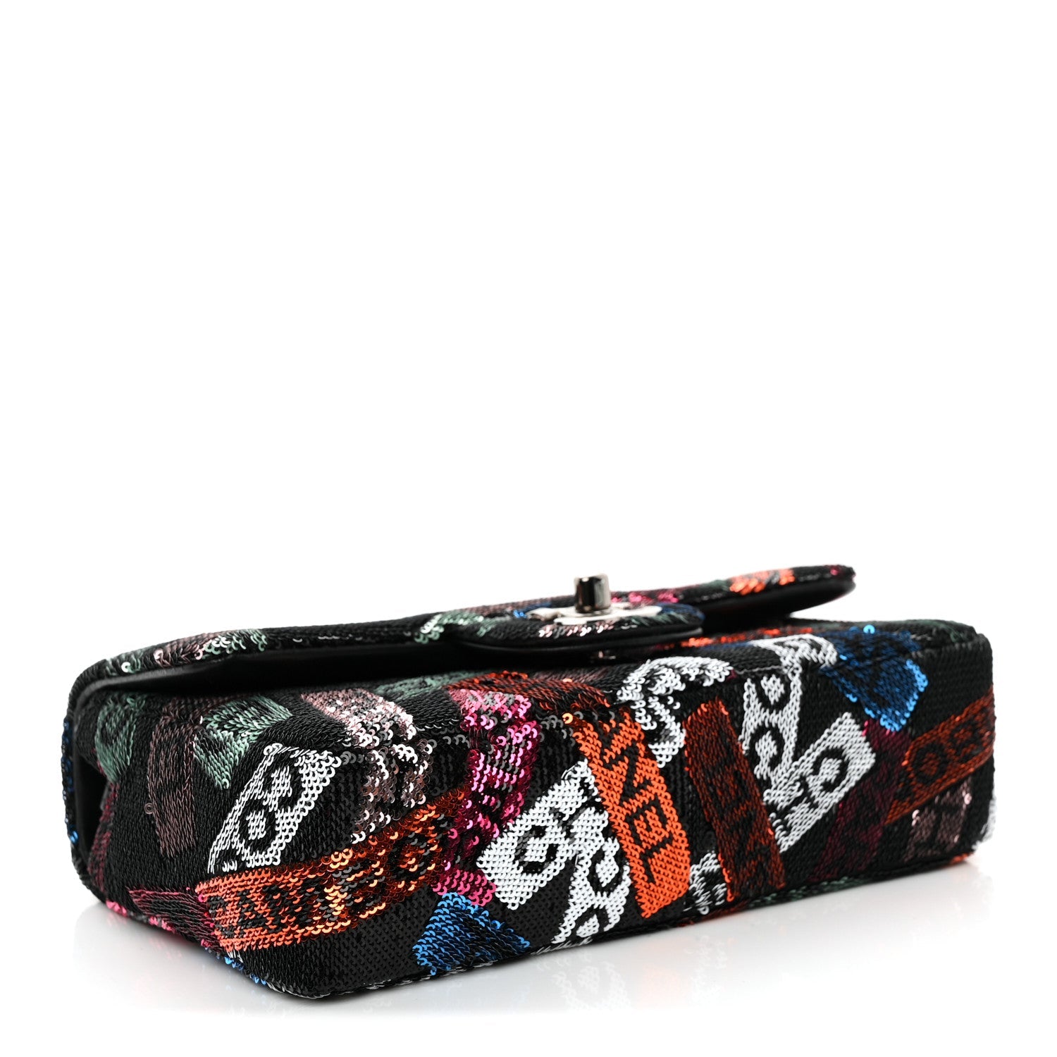 Sequin Logo Small Flap Ruthenium Multicolor